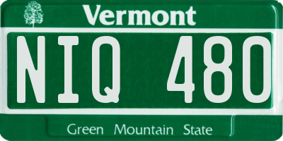 VT license plate NIQ480