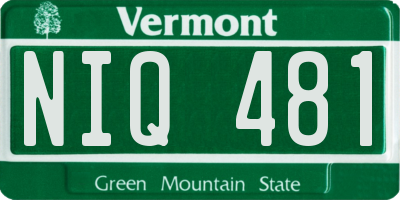 VT license plate NIQ481