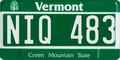 VT license plate NIQ483