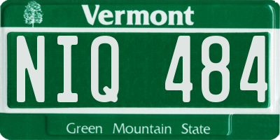 VT license plate NIQ484