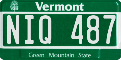 VT license plate NIQ487