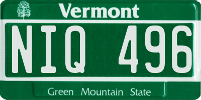 VT license plate NIQ496