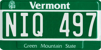 VT license plate NIQ497