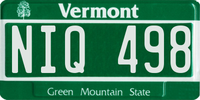 VT license plate NIQ498