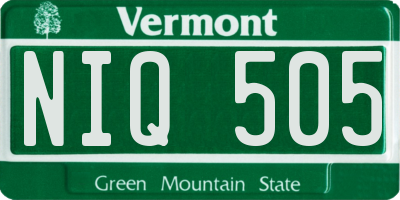 VT license plate NIQ505
