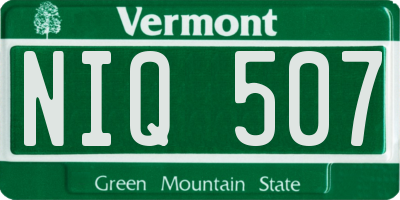 VT license plate NIQ507