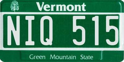 VT license plate NIQ515
