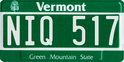 VT license plate NIQ517