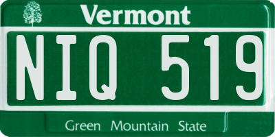 VT license plate NIQ519