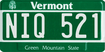 VT license plate NIQ521