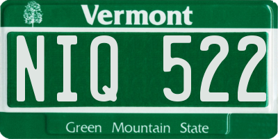 VT license plate NIQ522