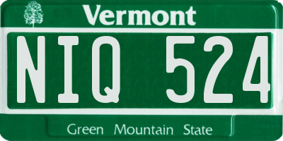 VT license plate NIQ524