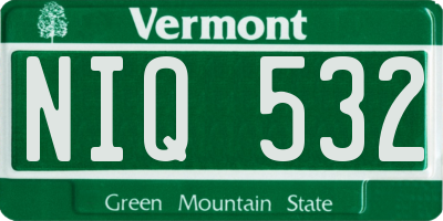 VT license plate NIQ532