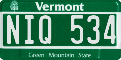 VT license plate NIQ534