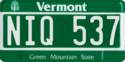 VT license plate NIQ537