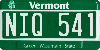VT license plate NIQ541