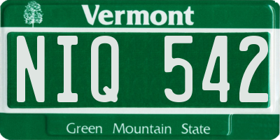 VT license plate NIQ542