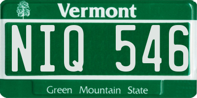 VT license plate NIQ546