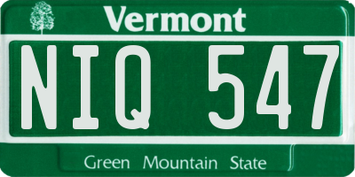 VT license plate NIQ547