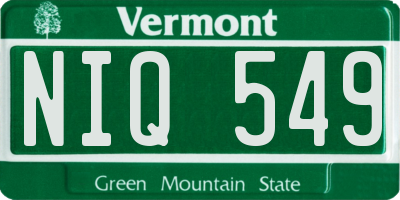 VT license plate NIQ549