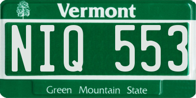 VT license plate NIQ553