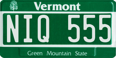VT license plate NIQ555