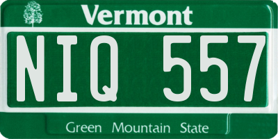 VT license plate NIQ557