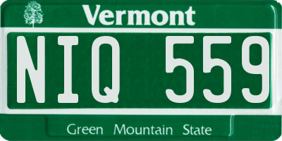 VT license plate NIQ559