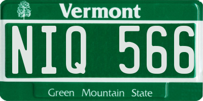 VT license plate NIQ566