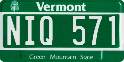 VT license plate NIQ571