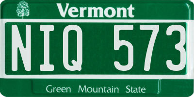 VT license plate NIQ573