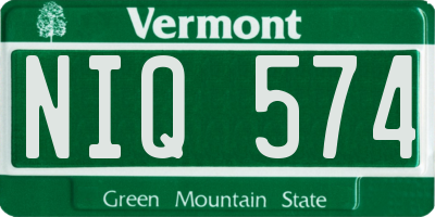 VT license plate NIQ574
