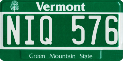 VT license plate NIQ576
