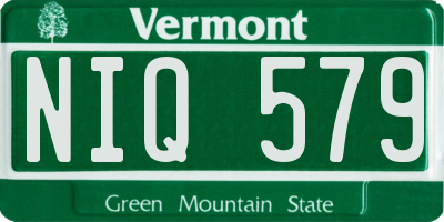 VT license plate NIQ579