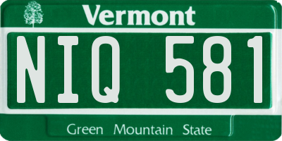 VT license plate NIQ581