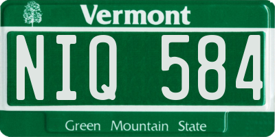 VT license plate NIQ584