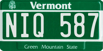 VT license plate NIQ587