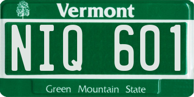 VT license plate NIQ601