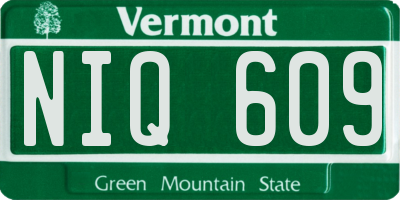 VT license plate NIQ609