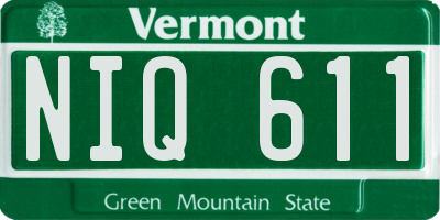 VT license plate NIQ611