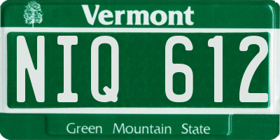 VT license plate NIQ612