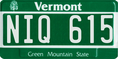 VT license plate NIQ615
