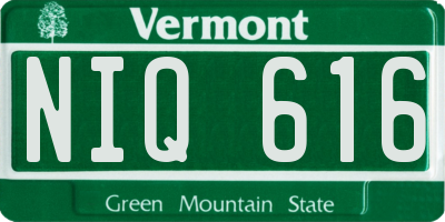 VT license plate NIQ616