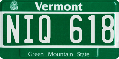 VT license plate NIQ618