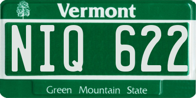 VT license plate NIQ622