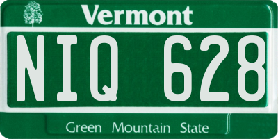 VT license plate NIQ628