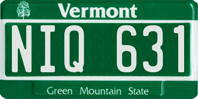 VT license plate NIQ631