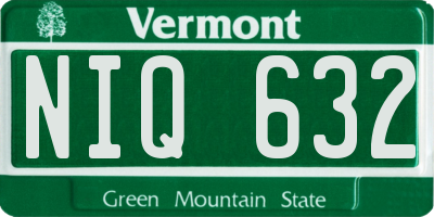 VT license plate NIQ632