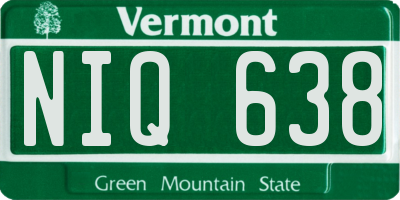 VT license plate NIQ638