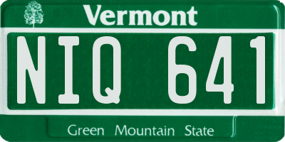 VT license plate NIQ641